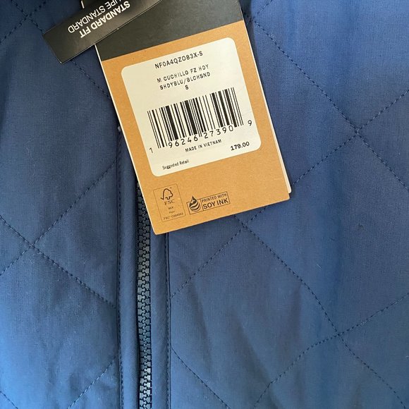 The North Face Men's Cuchillo Insulated Quilted Full Zip Hoodie Fleece Jacket - Picture 5 of 5